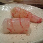 すし匠 - ぶどう海老・・生と焼きと・・。