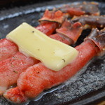 Butter-grilled raw snow crab