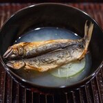 鎌倉 北じま - 2026.6 相模鮎風干し椀（そうめん、白瓜、お米を乳酸発酵させた熟れ出汁）