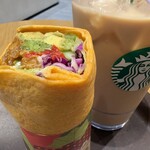スターバックスコーヒー - 料理写真:タコスサラダラップ、ソイラテ(グランデ、アイス)