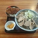 Toiya - 肉そば&ミニカツ丼1000円