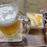 Kabushikikaisha Hashimoto Saketen - 生ビールと玉子豆腐