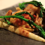 連理 - 「松坂牛ロースのロースト フォアグラ・オマール海老・ホタテのミルフィーユ仕立て ポルト・マデラ酒ソース」