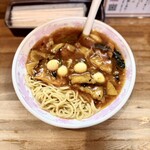 ラーメン現代 - 料理写真:肉スタミナ冷やし（豚バラ）　うずら増し（3個）