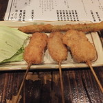串カツ イチ竺 - 豚・牛・ハムカツ・アスパラです☆　2015-0407訪問
