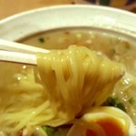 彩蓮 - 塩ともよく合う中太平打ち麺！(2015,04/03)