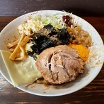 ハイマウントJ - 料理写真:たれそば　並　全トッピング　ニンニクとアブラ少なめ　1300円税込