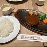 昔洋食 みつけ亭 - 料理写真:ハンバーグステーキ&ライス・スープセット