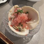 NICO - ハマグリ　スイカのガスパチョを凍らせたもの