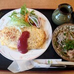 成田屋 だいにんぐ - 料理写真:小丼セット（オムそばセット）大盛り