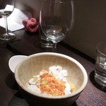 わいん - 2015.4)桜えびのご飯。この後、水羊羹もあったはずなのだが