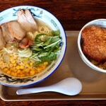 余熱館 ささおか - 料理写真:旨塩ラーメン、ミニソースカツ丼