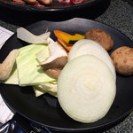 あみやき亭 - 満腹セットについてくる焼き野菜