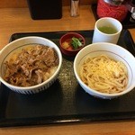 なか卯 - 和風牛丼&冷小うどん490円