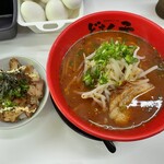 どさん子 - 辛味噌ラーメン＆チャーシュー飯