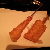 六波羅 - ランチ串揚げ①：海老、いか