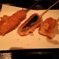 六波羅 - ランチ串揚げ②：鶏ささみA、茄子、玉ねぎ
