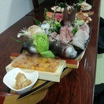 松寿し - 刺身の船盛り