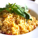 トラットリア・築地パラディーゾ - ペスカトーレ風、本日の魚貝とズッキーニのチェリートマトリゾット