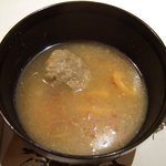 夕月亭 - 加賀会席（4400円）の食事（ネギスのお椀）