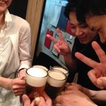 和鶏屋 - H.27.4.4.夜 生ビール @370円で乾杯「掲載許諾済み」