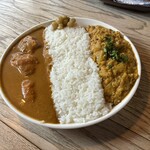 葡萄舎 - 『チキンカリーとキャベツのココナツカリーの2種』1,300円