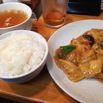 Chuugokuryouri Tenshin - 定食は無いので家常豆腐にライスをつけました/2015.4再訪