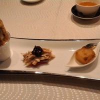翆陽 エクシブ箱根離宮 - 前菜（野菜春巻き、蒸し鶏、大根餅）