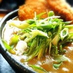 三ツ島 真打 - 温玉ヘレカツカレーうどん。