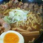 ぶたいち - ホタテ出汁塩ホルモンラーメン　９７０円　2014.4