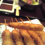 串かつ料理 活 阿倍野店 - 牛ヒレカツ定食は串カツが6本も出ました。