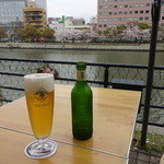 プルプル - 京橋川の桜を眺めながらハートランドビール