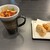 溶岩焼と焼鳥の店 鶏富士 - 料理写真:左：鍋焼き麻婆ラーメン定食の具　右：唐揚げ（二個）３５０円