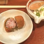 くしあげ飯房 ごんご - 桜ごはんの串揚げっておもしろ〜い(^^)春〜♪