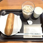 スターバックスコーヒー - 料理写真:石窯フィローネ（ハム&マリボーチーズ）・オーツミルクラテ