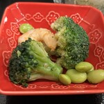 ひよの - ブロッコリーと海老と枝豆の炒め物