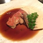 町屋 - 金目鯛とタケノコの炊合せ