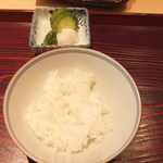 てんぷら 近藤 - 御飯とお新香