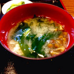 ちょう吉 - なめことわかめのお味噌汁もうまかったー(ﾟдﾟ)ｳﾏｰ。