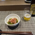 すし源 - お通し＆瓶ビール