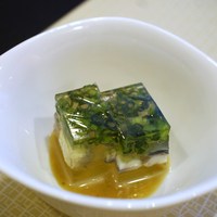 天然うなぎ しま村 - 先付＝鰻の煮こごり、柚子味噌仕立