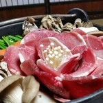 民宿すぎの子 - 猪肉の盛り付けもステキです♪