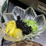 民宿すぎの子 - 岩茸と柚子とキュウリの酢の物