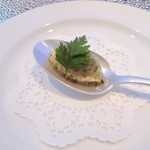 シマアジのタルタル　初めて食べたシマアジ、いままで食わず嫌いでごめんなさい。