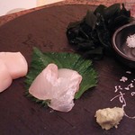 かばのおすし - 6000円コースの前半は刺身。新鮮で美味しいネタが続きます。