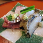 米倉 - 15.4月 造り（ 鮑、カンパチ、平目、カツオ）