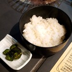 かわらや - ご飯、漬物