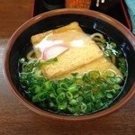 麺屋　まる - 「きつねうどん300円」油揚げが2枚♪