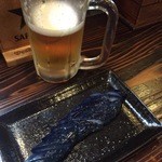Yakitori Kagoya - 生ビールとなすのおしんこ