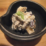 蕎麦 案山子 - 白和へ（筍・蕗・蕨）